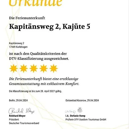 Kapitaensweg 2 Kajuete 05 Ferienhaus